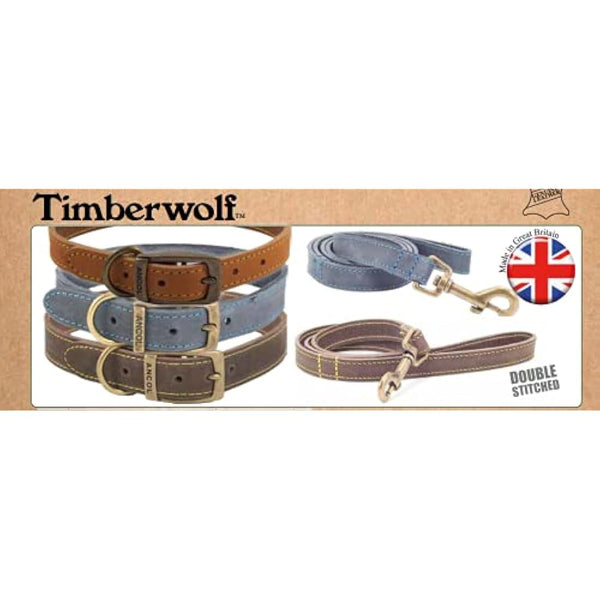 Ancol Handcrafted Heavy Duty Sable Timberwolf Leather Dog Lead - Soft Supple Leather Leash with Industrial Nylon Thread - 1m x 19mm