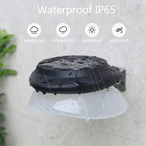 AVEKI Solar Fence Gutter Lights, 9 LED Solar Powered Garden Outdoor Lights Waterproof Security Lamp for Outdoor Garden Fence Wall Lobby Pathway (Black 6p)
