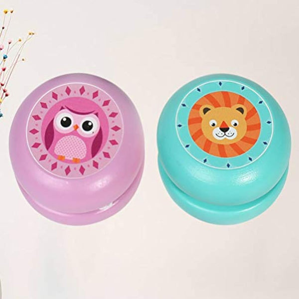 2pcs Yoyo Toys Kids Lovely Cartoon Animal Pattern Yoyo Toys Classic Fun Children Random Style