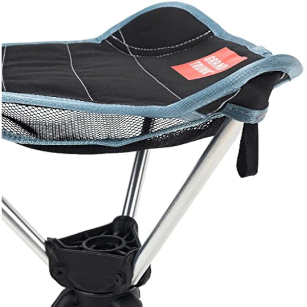 GRAND TRUNK Compass 360° Swivel Camping Stool – Ultra-Light, Foldable & Rotating Travel Chair – Compact & Durable for Outdoors, Hiking, and Fishing – Black