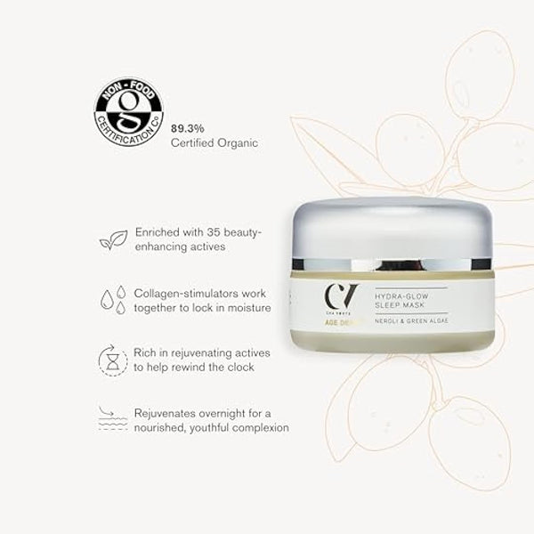 Green People Age Defy+ Hydra-Glow Night Cream - Moisturising for Dry, Mature Skin - Paraben & Alcohol Free - Vegan, 50ml