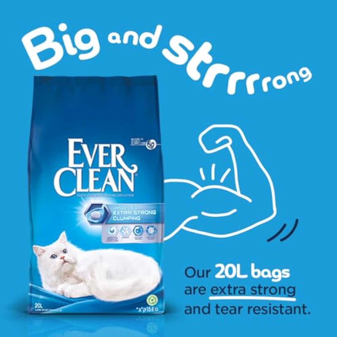 Ever Clean Clumping Cat Litter, Extra Strong Unscented 20L