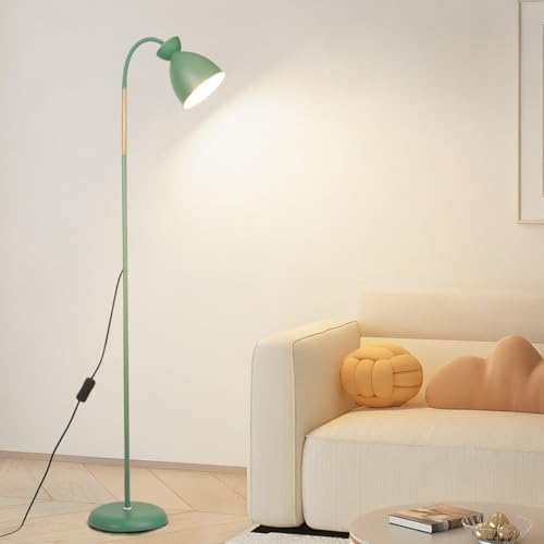 Amdelne ARKA Adjustable Floor Lamp, Bohemian Corner Lamp Scandinavian Modern Reading Light, Standing Lamps for Living Room, Bedroom, Dining Room, Office, 155cm, Metal, Wood, E27 (Bulb Not Included)