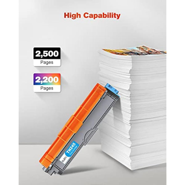 ejet 5 Pack TN241 TN245 Toner Cartridges for Brother TN-241 TN-245 Compatible for DCP-9020CDW DCP-9015CDW HL-3140CW HL-3150CDW HL-3170CDW MFC-9330CDW MFC-9340CDW (2 Black/1 Cyan/1 Magenta/1 Yellow)