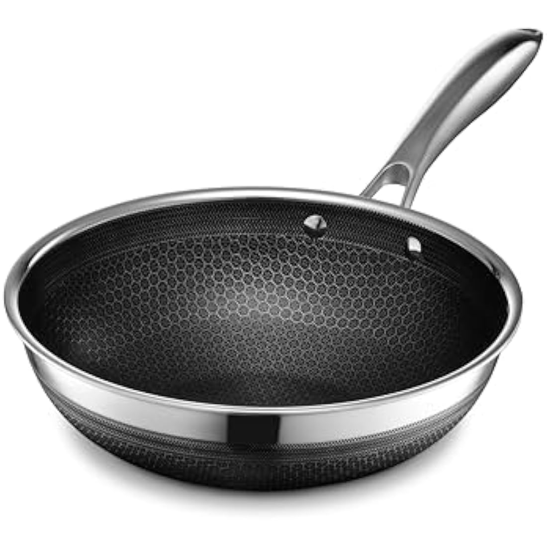 HexClad Hybrid Nonstick 25 cm Wok, Stay-Cool Handle, Dishwasher-Friendly, Oven-Safe Up to 480°C, Induction Ready, Compatible with All Cooktops