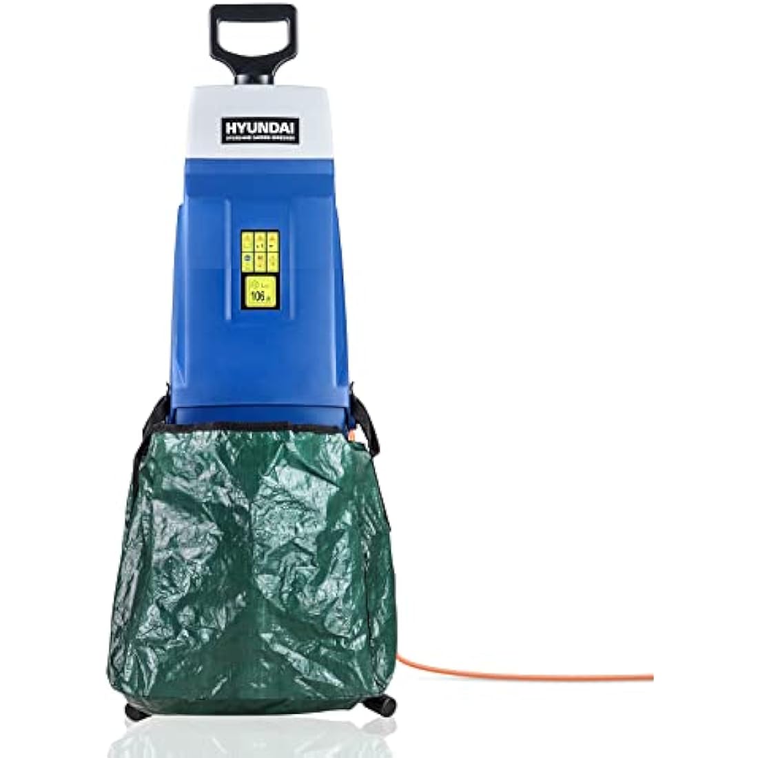 Hyundai Electric Garden Shredder, 2400w, 230v, 4200rpm speed, Portable with 10m Power Cable, Detachable collection bag and 3 Year Warranty