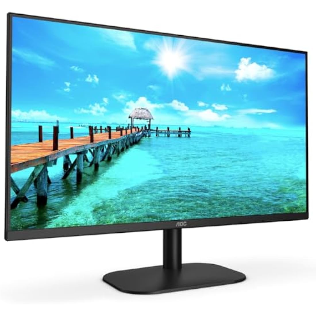AOC 27B2AM - 27 inch FHD Widescreen Monitor, 4ms, VA Frameless Design, LowBlue Mode, Flicker free, Speakers (1920 x 1080 @ 75Hz, HDMI 1.4 x 1, VGA),Black