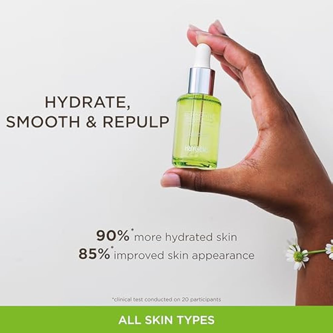 HUYGENS - Hyaluronic Acid Concentrate - Certified Organic - 30mL -Revitalizes, Hydrates - 99% Natural - Vegan - Made in France