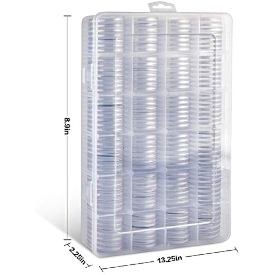 168 Pieces 46mm Coin Capsules with Foam Gasket and Plastic Storage Organizer Box, 6 Sizes (20/25/27/30/38/46mm) Coins Collector Case Holder for Coin Collection Supplies