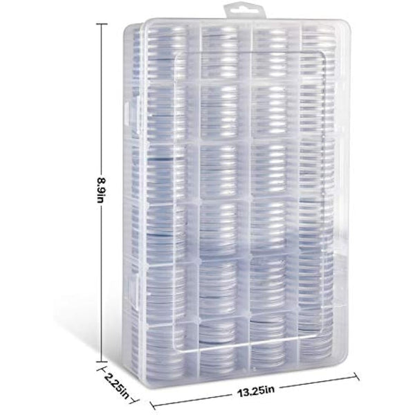 168 Pieces 46mm Coin Capsules with Foam Gasket and Plastic Storage Organizer Box, 6 Sizes (20/25/27/30/38/46mm) Coins Collector Case Holder for Coin Collection Supplies