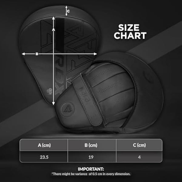 RDX Boxing Pads Curved Focus Mitts, Maya Hide Leather KARA Hook and jab Training Pads, Adjustable Strap Ventilated, MMA Muay Thai Kickboxing Coaching Martial Arts Punching Hand Target Strike Shield