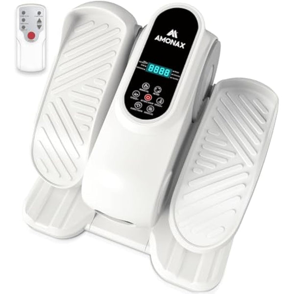 Amonax Electric Pedal Exerciser, Seated Elliptical Machine Cardio Under Desk Exercise Bike, Mini Cycle Trainer for Elderly, Sit down Foot Step Machine Leg Exercise Equipment for Home Use