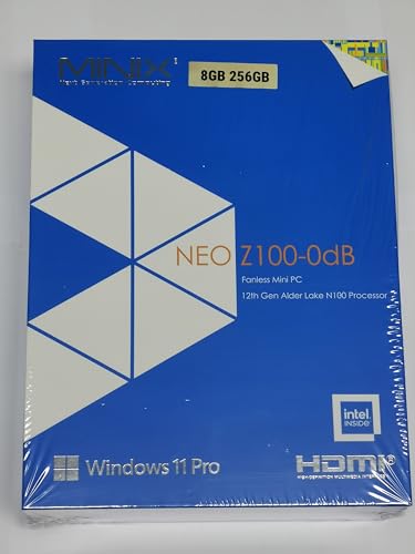 MINIX Fanless Windows 11 Pro Mini PC, Intel 12th Gen N300, NEO Z300-0dB 16GB DDR4, 512GB M.2 PCIe Gen3 x 4 SSD Micro Desktop Computer, 4K Dual Display/2.5G LAN, for Business Home office Multi-Tasking