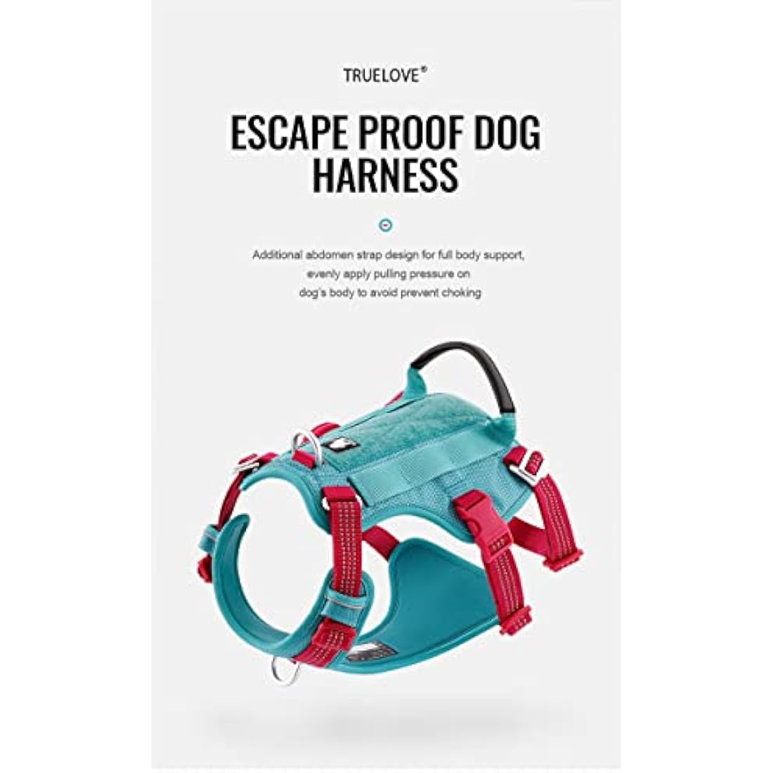 Escape Proof Dog Harness .No-Pull Adjustable Reflective Vest Harness with Handle Leash Attachments for Outdoor Training Walking