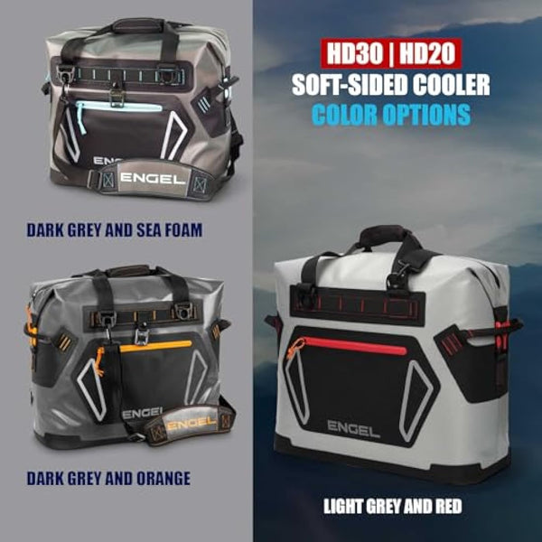 ENGEL HD20 20.8 L Cool Bag Large Enough for 40 Cans - Leak-Proof, Portable, Insulated Lunch Cool Bag for Camping, Picnic, Fishing, Tailgating & Outdoor Activities - Travel Ice Cooler Soft Box