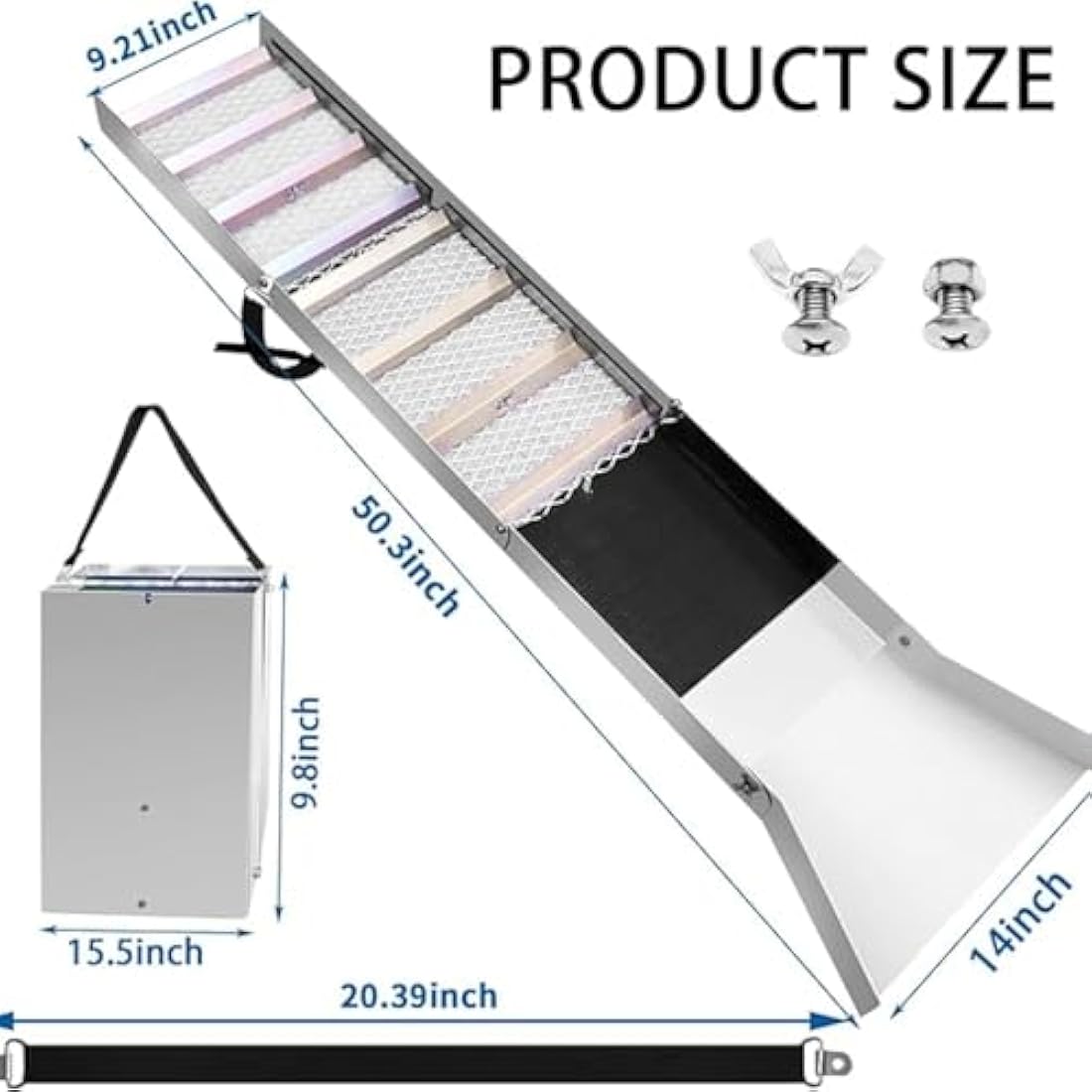 50" Folding Aluminum Alloy Sluice Box,Portable Sluice Box for Gold Mining,Gold Prospecting Equipment for Gold Panning,Prospecting,Gold Classifiers,Gold Panning Equipment,Silver