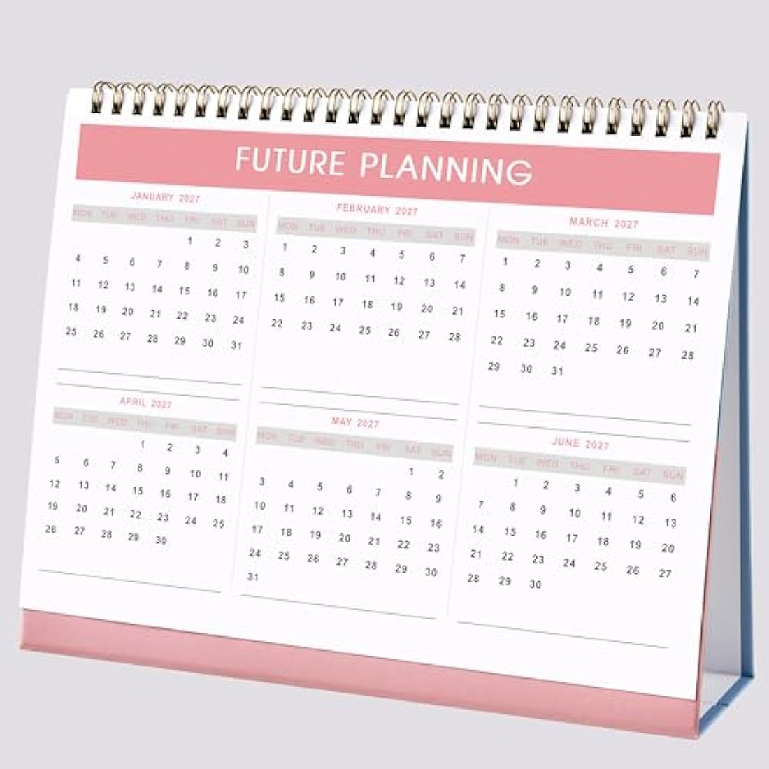 2025-2026 Desk Calendar - Standing Flip 2025-2026 Desktop Calendar with Thick Paper, July 2025 - December 2026, 25.5 x 20.5 x 8 cm, Twin-Wire Binding, Large Unruled Blocks