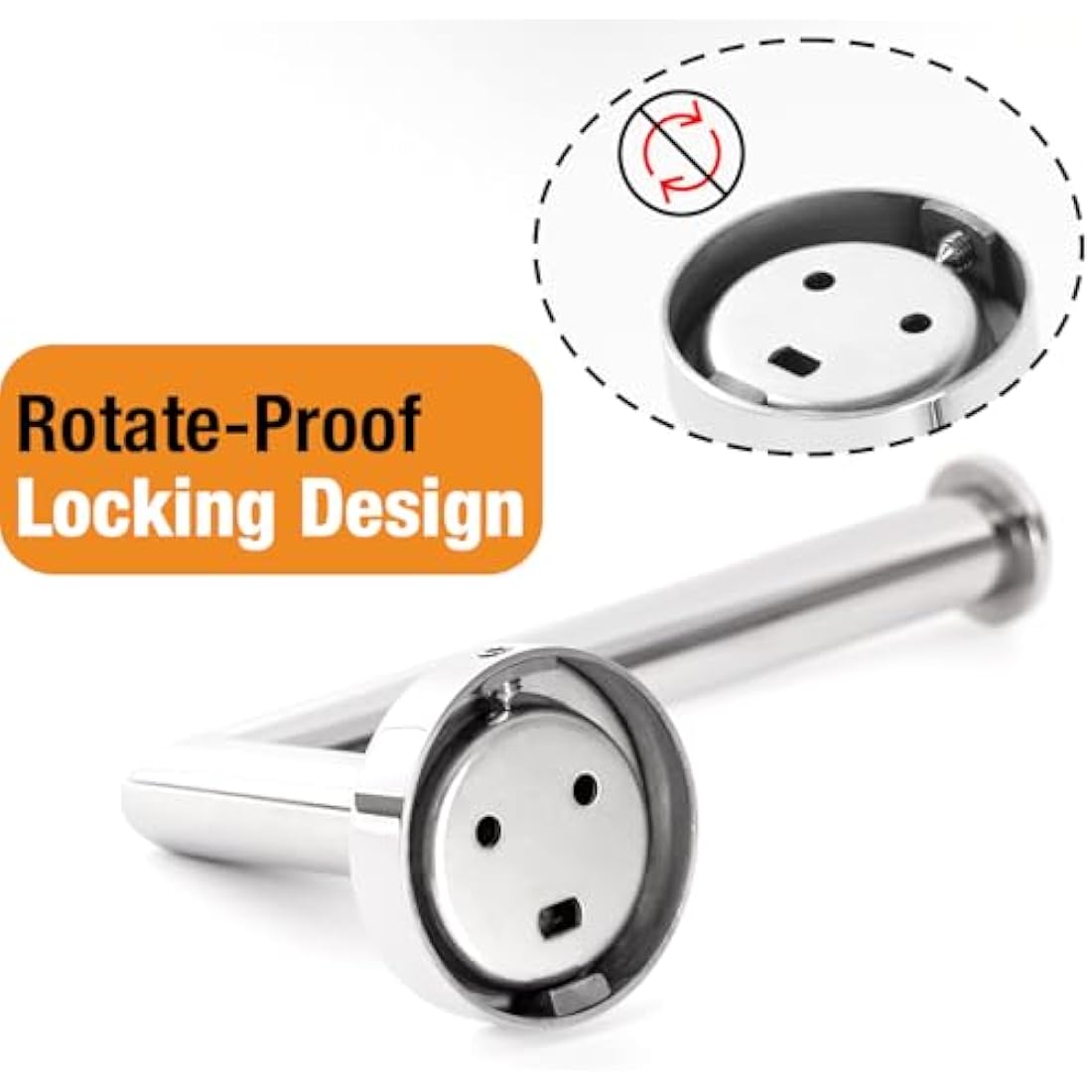 HITSLAM Toilet Roll Holder Wall Mounted SUS 304 Stainless Steel Chrome Toilet Paper Holder Waterproof Rotateproof Tissue-Holder for Bathroom,Silver