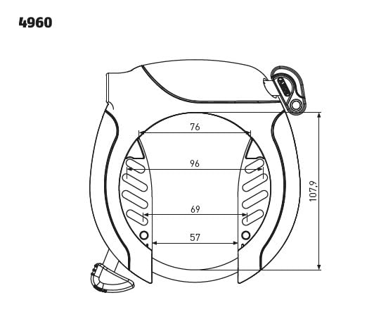ABUS frame lock PRO TECTIC 4960 NR - Bicycle lock set with lock chain 6KS/85 and lock pouch ST5850-8.5 mm - ABUS security level 7 - Black