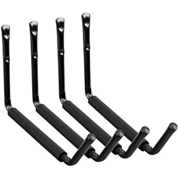 Heavy Duty Garage Storage Hooks, Wall Mounted Utility Hanger Indoor Hanging Rack for Kayak Canoe, Surfboard,Snow Board,Ski Board, Ladder, Folding Chairs, Bicycle and Tools (4 Pack)