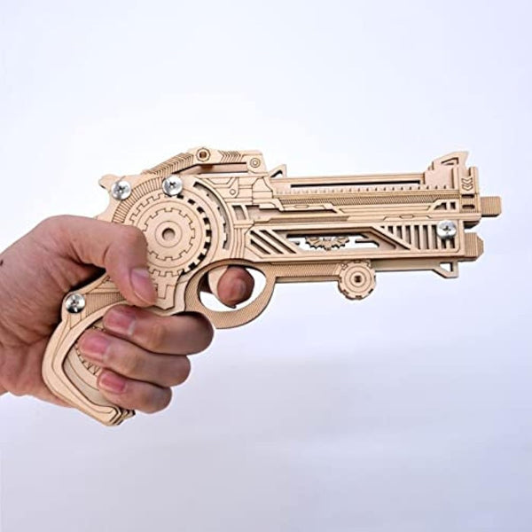 3D Wooden Puzzles for Adults Gun Rubber Bands Gun Toy DIY Building Model Kits Assembly Puzzle Gifts for Teens
