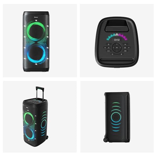 Hisense PARTY STORM, 300W Max Audio Power,15 Hrs long playtime,Karaoke Mode,Lighting effects, Wireless charge the phone, IPX4 Waterproof, Bluetooth 5.0
