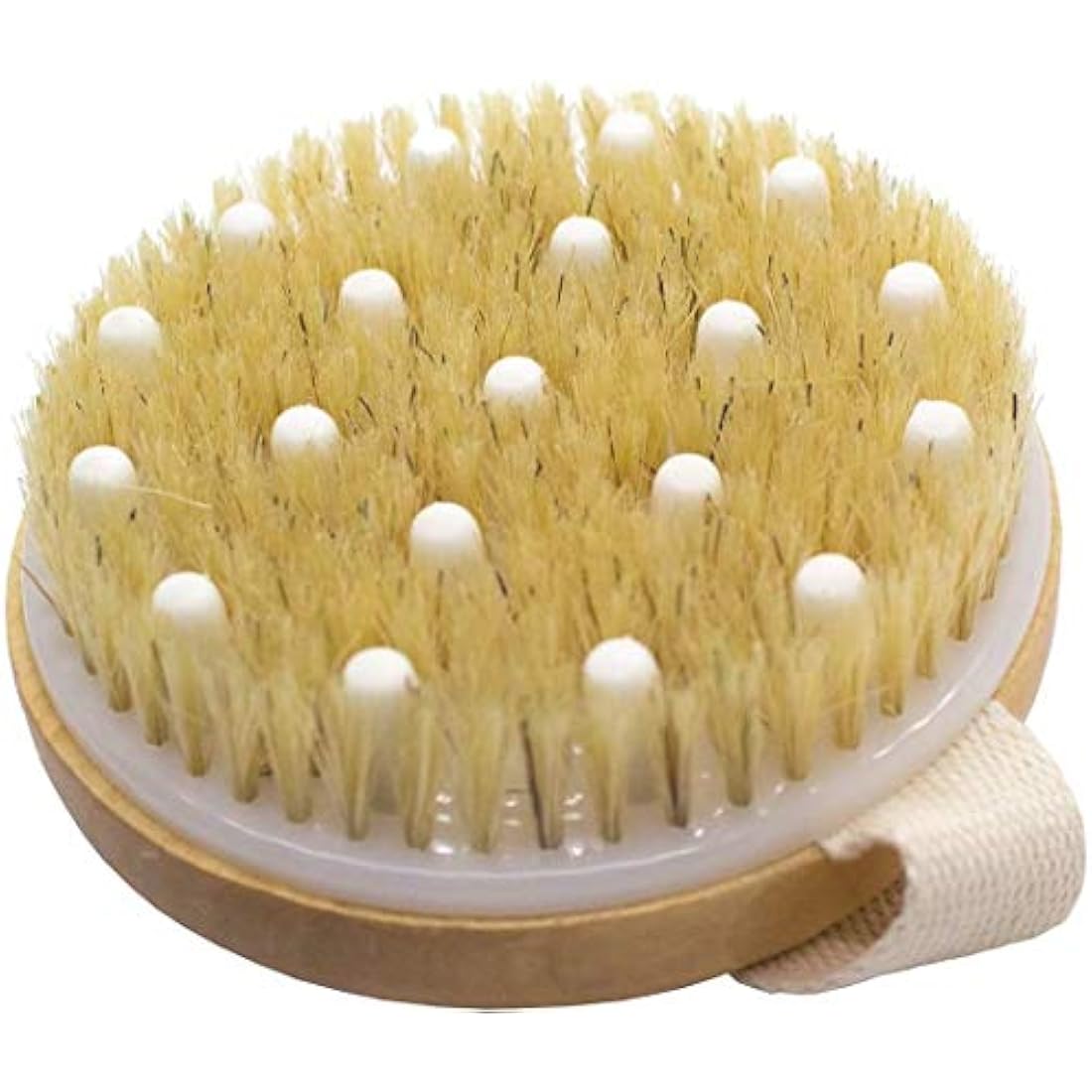 Mytlp Bath Body Brush Natural Bristles with Massage Nodules Reducing Cellulite Toxins