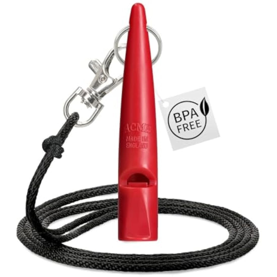 ACME Dog Whistle No. 210.5 + Whistle Band Included, Original from England, Ideal for Dog Training, Robust Material, Standard Frequency is Loud and Wide-Reaching (Carmine Red)