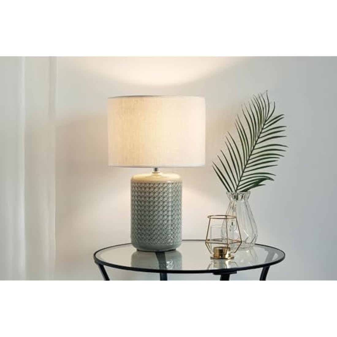 Pauleen 48020 Go for Glow max. 20W for E27 Bedside Table luminaire Green Beige 230V Ceramic/Fabric Without lamp