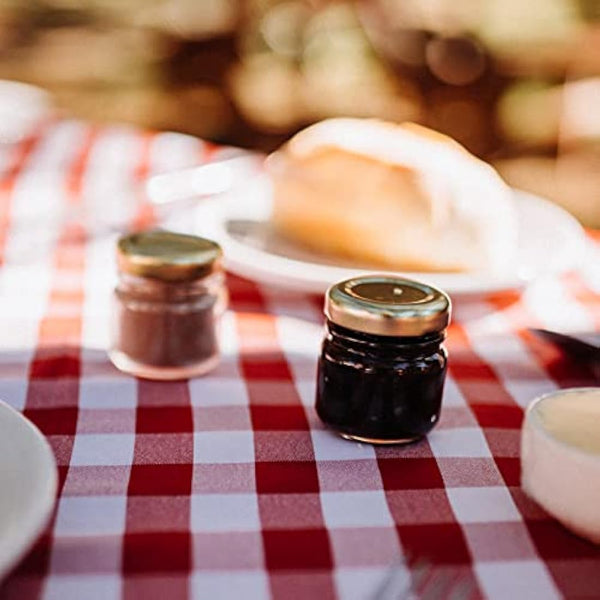 Kingrol 60 Pack Mini Glass Jars with Gold Screw Lids - 45ML Round Jars for Spices, Herbs, Jams, Crafts, Wedding Party Favors, Decor