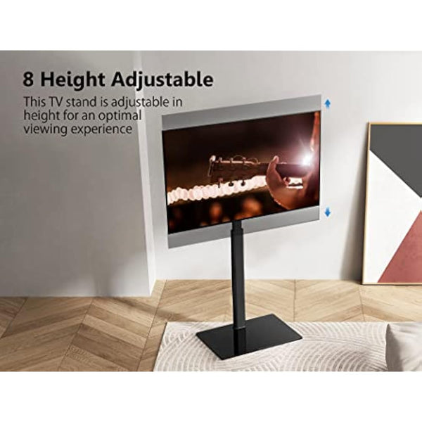 FITUEYES TV Floor Stand for 32 to 60 inch TVs, Floor Standing TV Stand with Swivel Bracket, Height Adjustable, Holds 30kgs, Max VESA 600x400mm Black