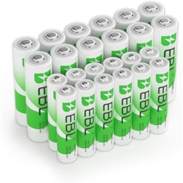EBL 24pcs AA AAA NiMH Rechargeable Batteries, 12 x 2800mAh AA Batteries bundle with 12 x 1100mAh AAA Batteries