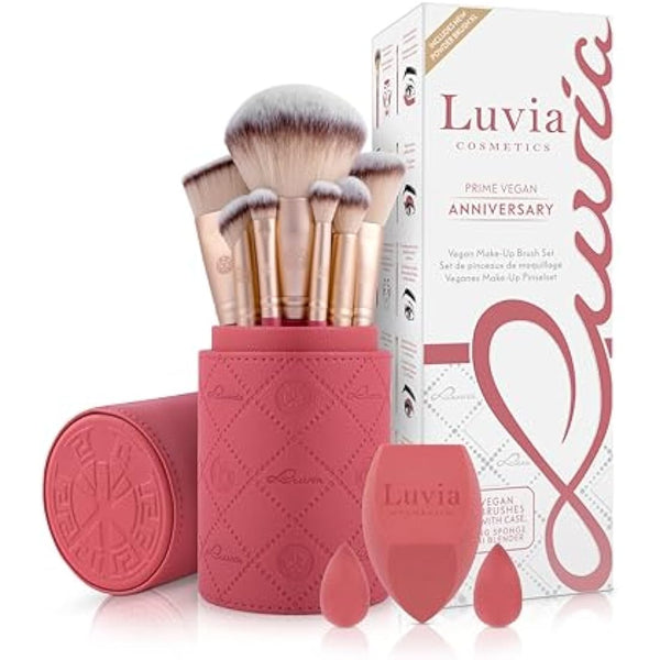 Luvia 14-Piece Makeup Brush Set - Vegan Cosmetic Brush Set with XL Powder Brush, Sponge & Blender - Ideal for Beginners & Professionals - High-Quality Makeup Brushes for Perfect Makeup