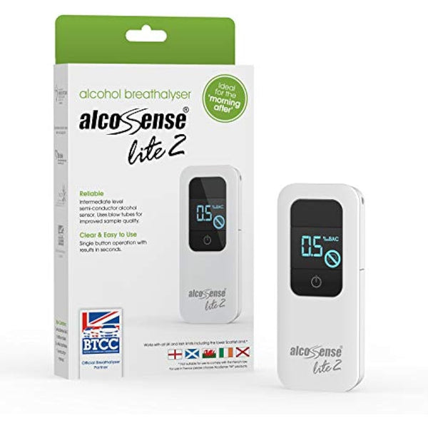 AlcoSense Lite 2 Breathalyser/Alcohol Tester for UK, Ireland and Scotland/CE Approved Alcohol Detector & Home Breathalyzer