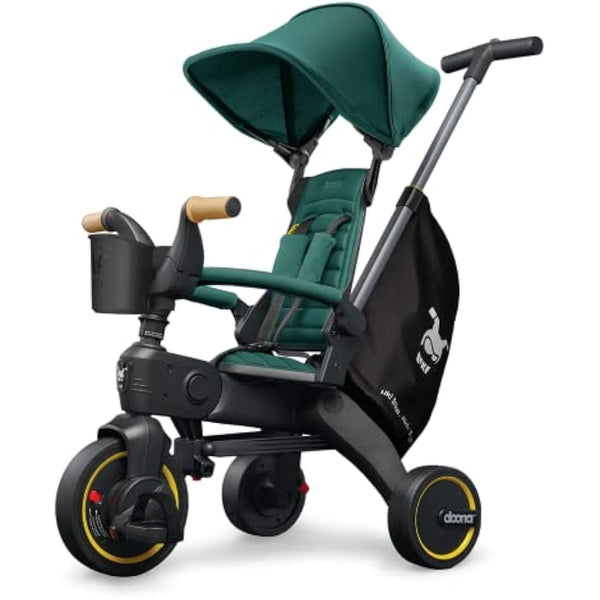 DOONA Liki Baby Trike S5 - Deluxe Foldable Toddler Tricycle with parent handle for ages 10 Months to 3 Years - Racing Green
