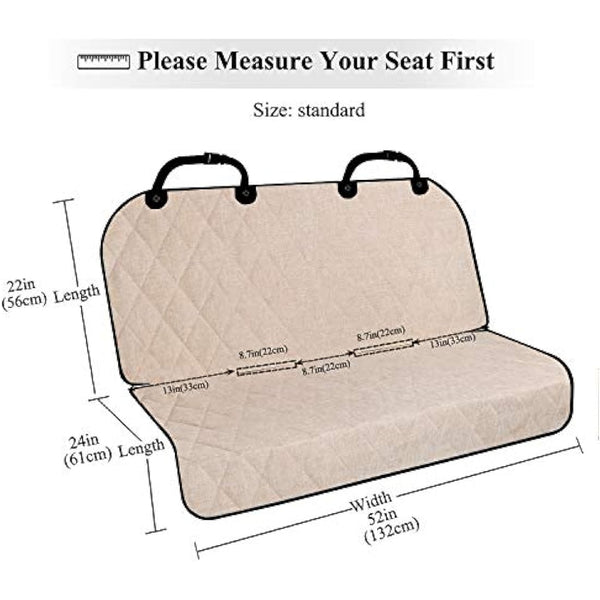 VIVAGLORY Dog Seat Covers, Dog Backseat Cover Pet Bench Protectors with Anti-Slip Backing, Back Seats Cover Rear Seat Covers Car Seat Cover for Dogs, Heather Khaki, S