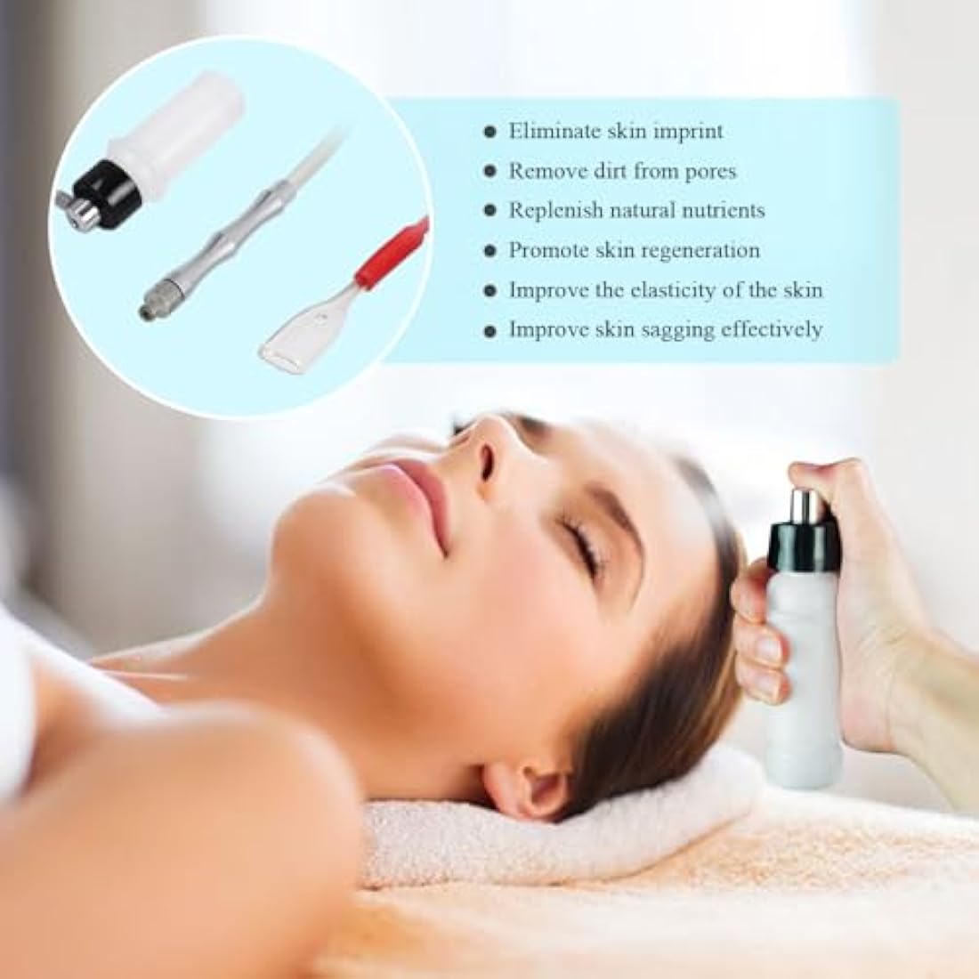 3 in 1 Microdermabrasion Machine, FAZJEUNE Vacuum Microdermabrasion Diamond Black Head Remover Facial Skin Spa Home Massager Skin Peeling Lifting Tighten Wrinkle with Spray Bottle