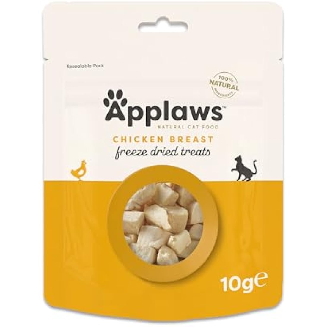 Applaws 120g Freeze Dried Chicken Cat Treat, 100% Natural Grain Free, Hypoallergeric Healthy Cat Snacks 12x10g