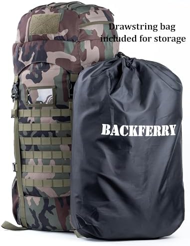 BACKFERRY 75L Tactical Backpack with Internal Frame, MOLLE, and Hydration System for Camping,Hunting,Backpacking,Hiking and Wild Adventure