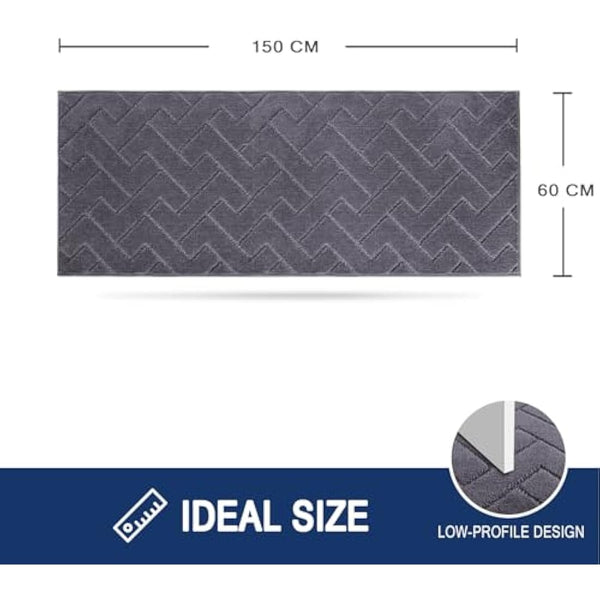 FCSDETAIL Dirt Trapper Indoor Door Mat 60 x 150 cm, Machine Washable Entrance Rug, Dog Doormat, Non-slip Inside Runner Rug for Kitchen, Hallway, Entryway