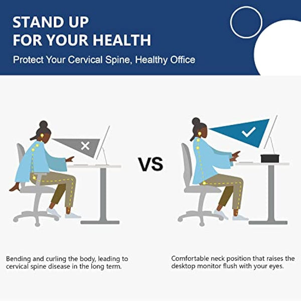 FITUEYES Dual Monitor Stand Glass Height Adjustable PC Laptop Computer Screen Riser, Desk Organzier, 2 Pack-38.5x24x7.5cm