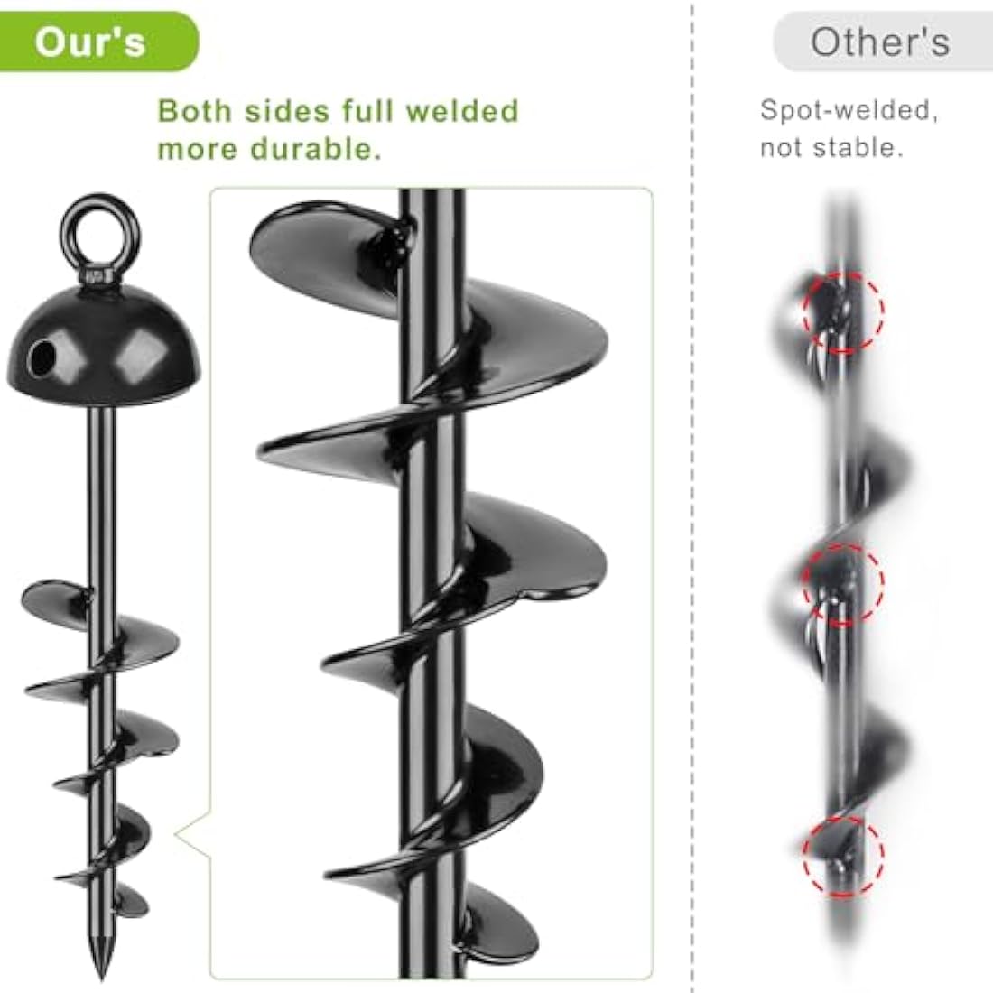 Dog Tie Out Chains and Stake, 30ft Chew Proof Stainless Steel Dog Chains for Outside, 15" Heavy Duty Dog Anchor for Dogs Up to 125lbs, Fully Welded, No Tangle, Ideal for Yard and Camping