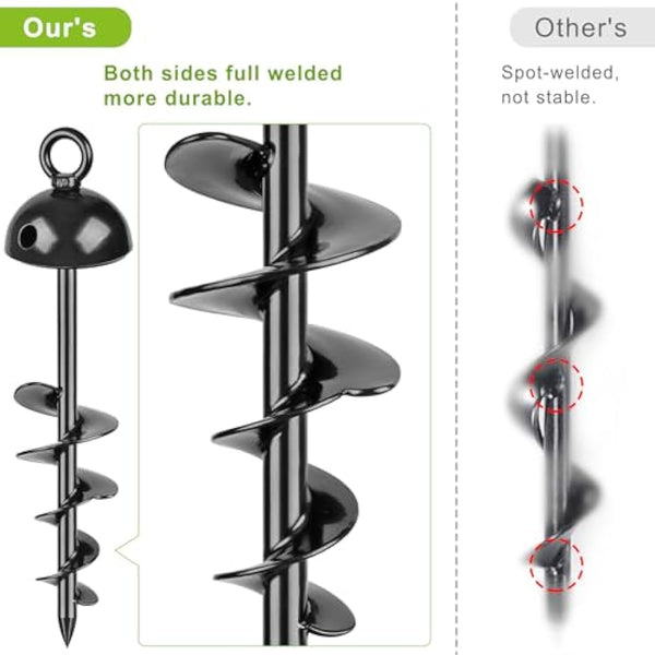 Dog Tie Out Chains and Stake, 30ft Chew Proof Stainless Steel Dog Chains for Outside, 15" Heavy Duty Dog Anchor for Dogs Up to 125lbs, Fully Welded, No Tangle, Ideal for Yard and Camping