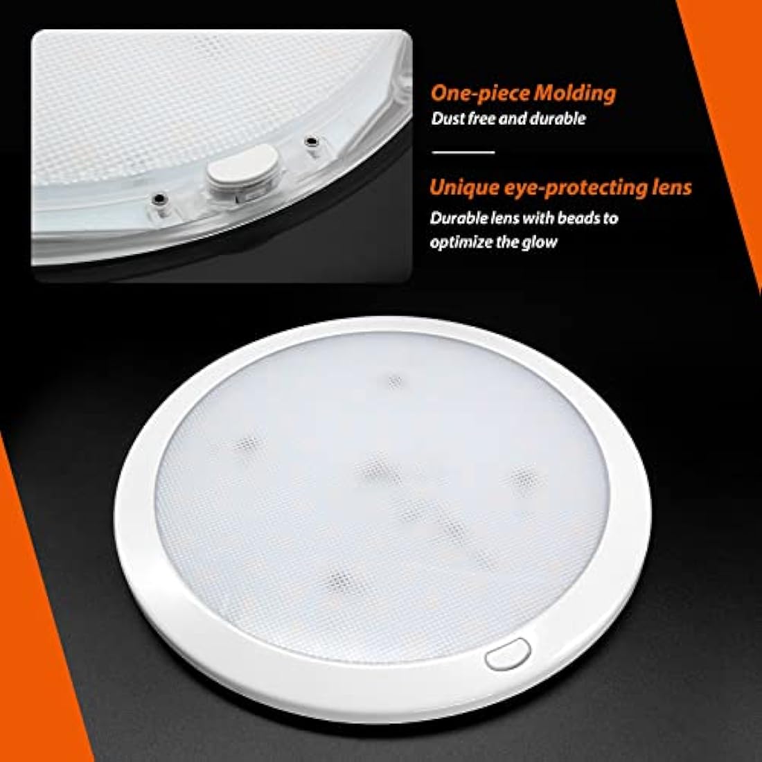 Dream Lighting Caravan Ceiling Light Flush LED Lighting Motorhome Boat Campervan Interior Lamp 8.5inch Dual Colour Dimmable IP44