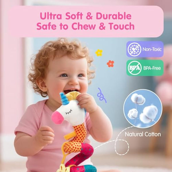 hahaland Spiral Pram Toys baby toys 0-6 months newborn Sensory Toys for Babies Pushchair Stroller/Car Seat Activity Baby Toy for 0 3 6 9 12 Months Hanging Toys for Babies pram toy Infant Girls