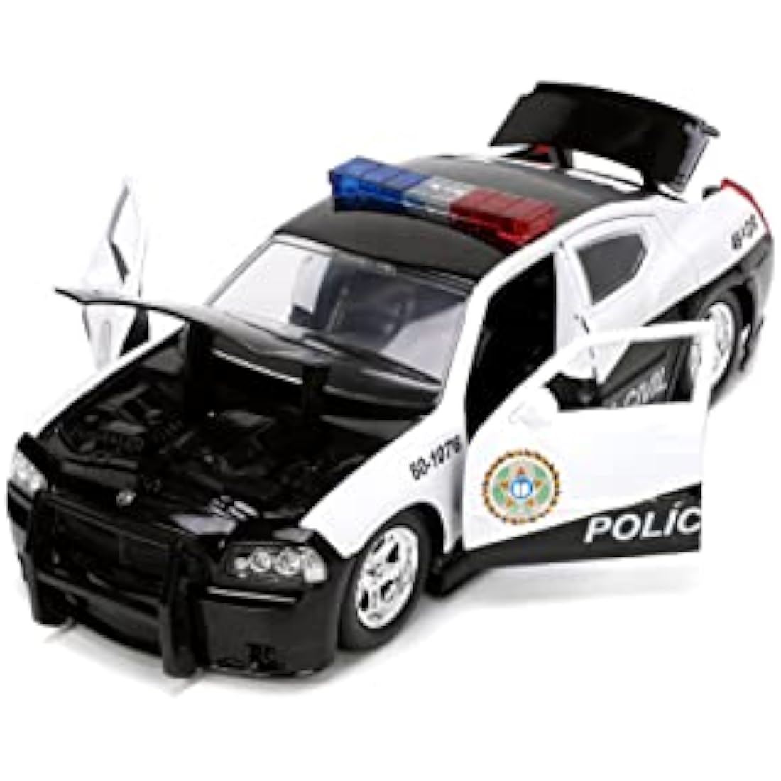 Jada 33665BK Collectible Miniature Car, Black/White