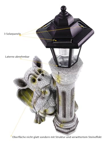 Dragon Garden Figurine on Solar Lamp Baby Dragon