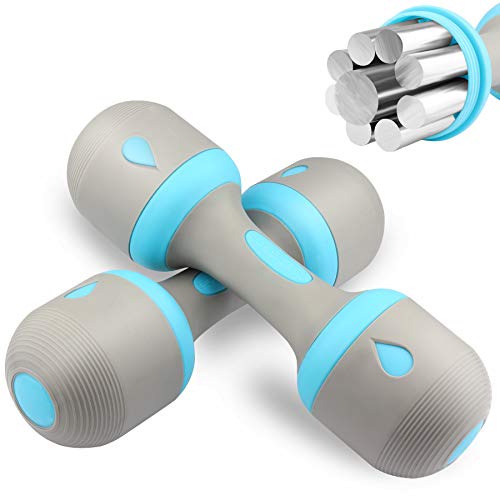 Adjustable Dumbbell Weights Pair 5-in-1 Weight Options from 1 to 5 kg, Non-Slip Neoprene Hand, All-Purpose Home, Gym, Office