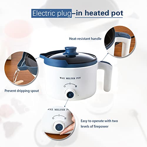 Ksedcon Electric Wax Melter, Candle Wax Melter for Candle Making with Lid, Double Boiler Wax Melting Pot with Pouring Spout (UK Plug)