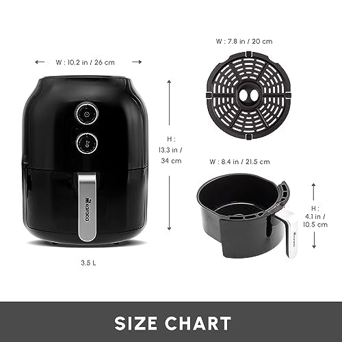 Karaca Multifry Air Fryer for Family 3.5L, Instant & 30-Minute Timer, Non-Stick, Single Drawer - Small Airfryer with 360 Degree Circulation Air Tech &